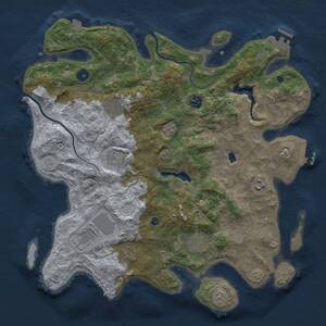 Thumbnail Rust Map: Procedural Map, Size: 4000, Seed: 990552, 14 Monuments