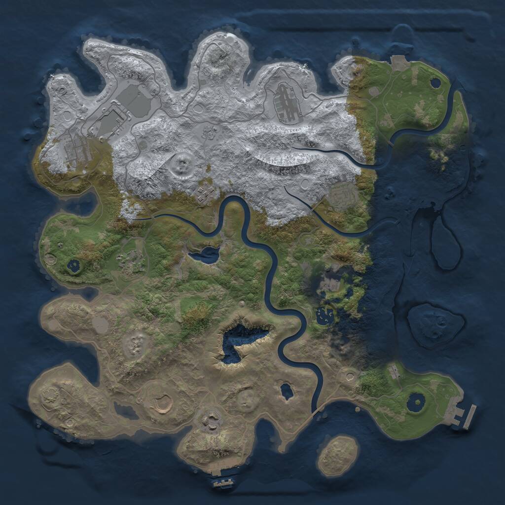 Rust Map: Procedural Map, Size: 4000, Seed: 26932, 16 Monuments
