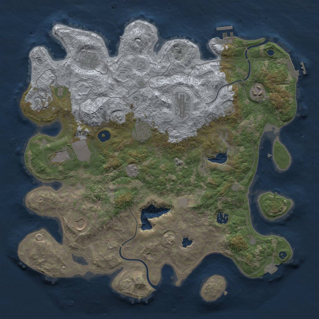 Rust Map: Procedural Map, Size: 4000, Seed: 26932, 15 Monuments