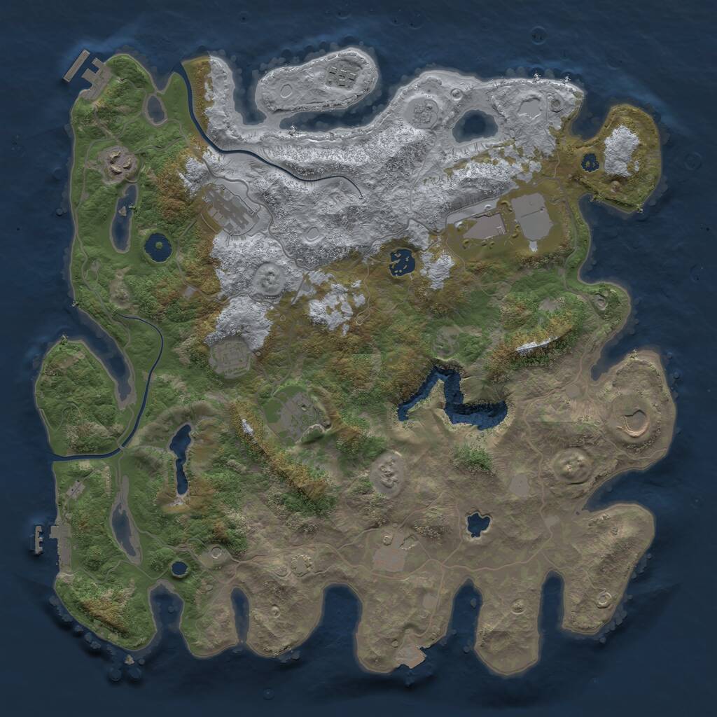 Rust Map: Procedural Map, Size: 4000, Seed: 1164685512, 15 Monuments