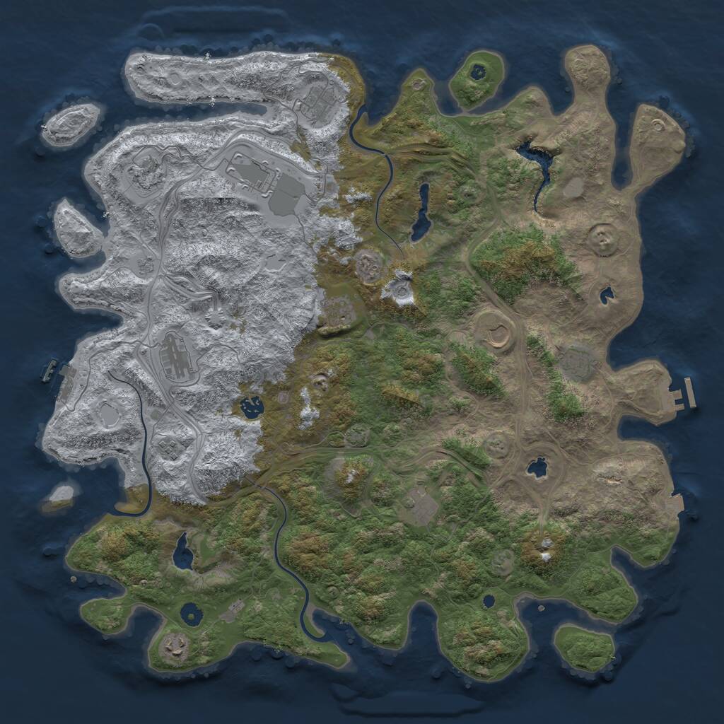 Rust Map: Procedural Map, Size: 4800, Seed: 366280612, 17 Monuments