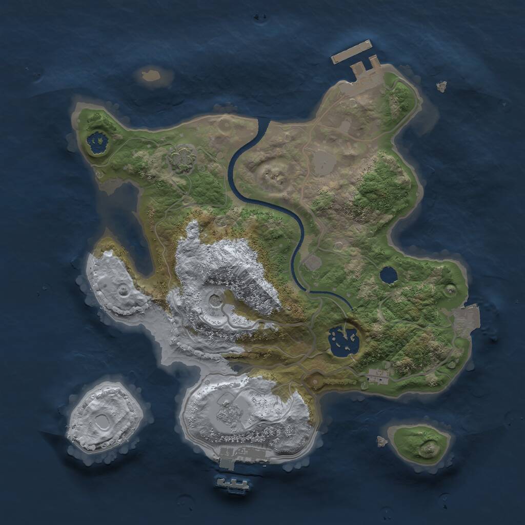 Rust Map: Procedural Map, Size: 2500, Seed: 1448179527, 7 Monuments