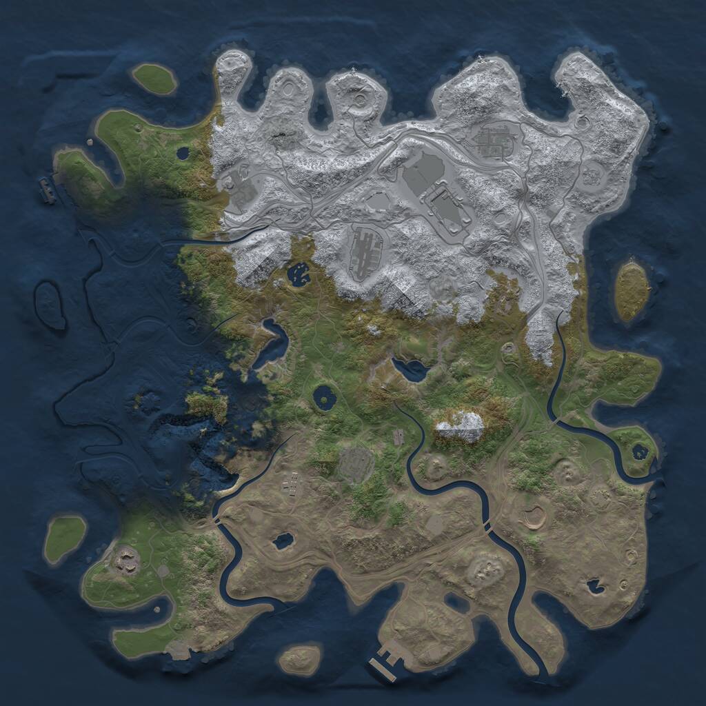 Rust Map: Procedural Map, Size: 4500, Seed: 1875461953, 16 Monuments