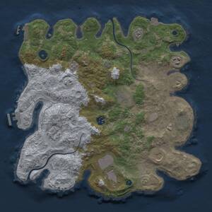 Thumbnail Rust Map: Procedural Map, Size: 3600, Seed: 667, 14 Monuments