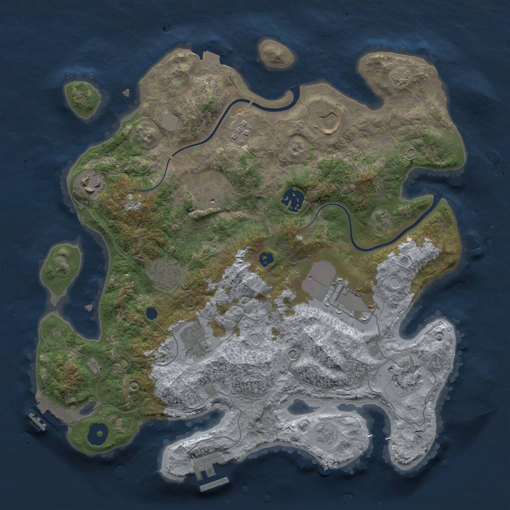Rust Map: Procedural Map, Size: 3500, Seed: 4234234, 15 Monuments