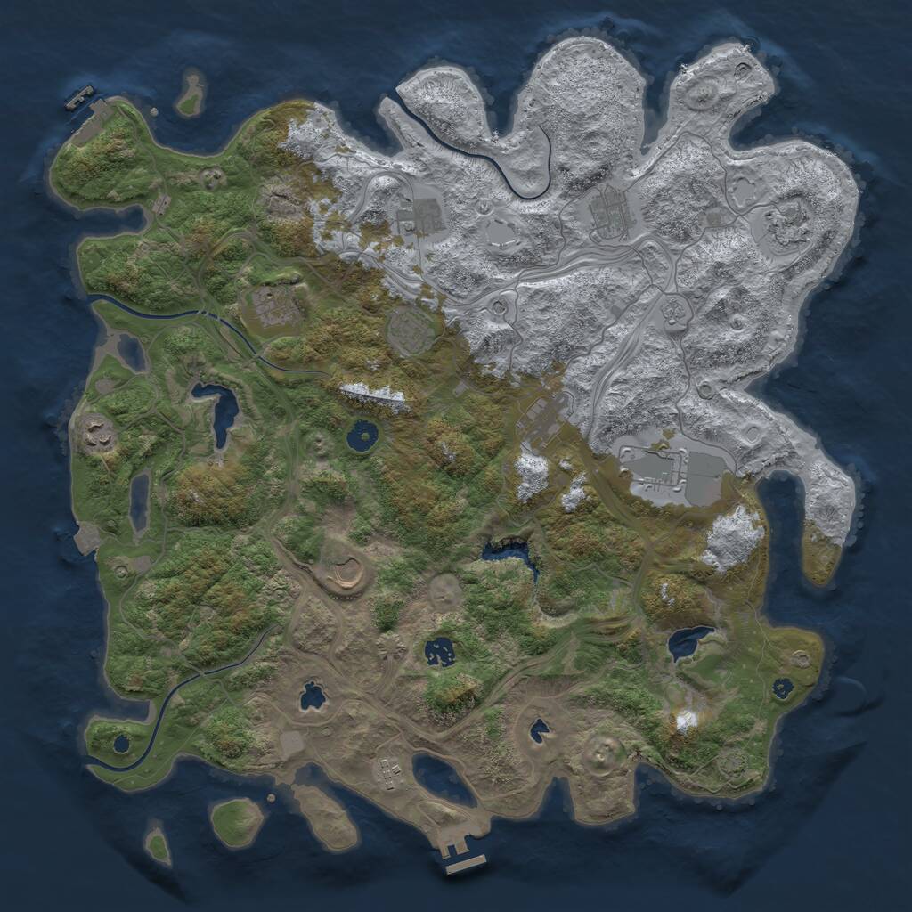 Rust Map: Procedural Map, Size: 4500, Seed: 1805, 17 Monuments