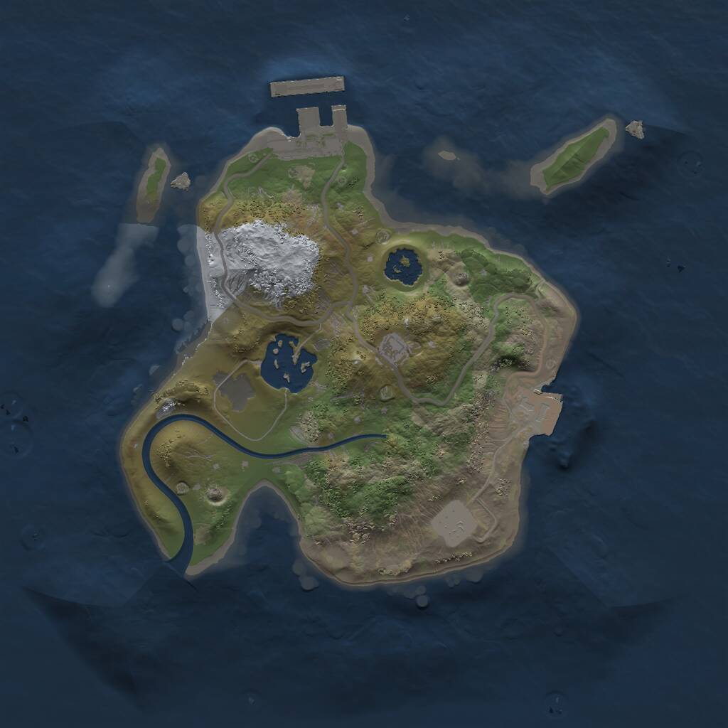 Rust Map: Procedural Map, Size: 2000, Seed: 811061001, 3 Monuments