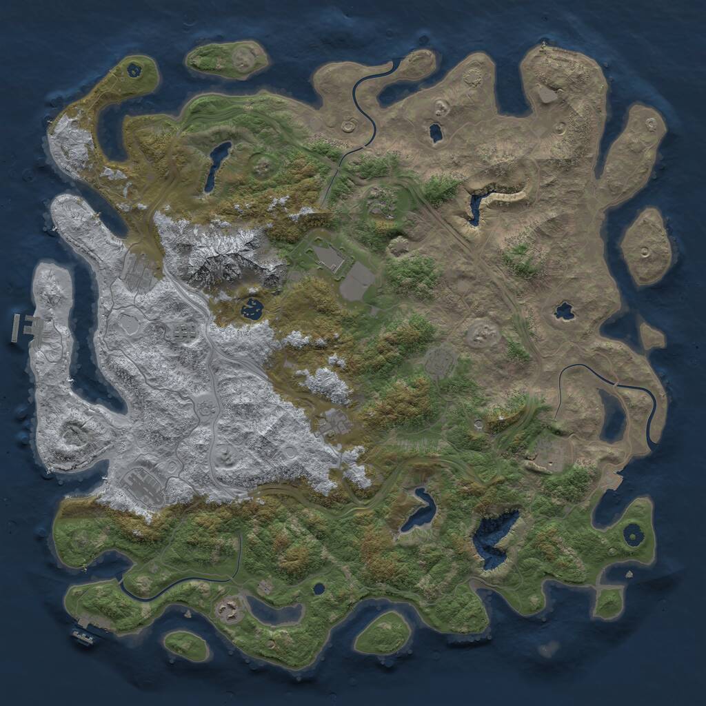Rust Map: Procedural Map, Size: 5000, Seed: 72831, 16 Monuments