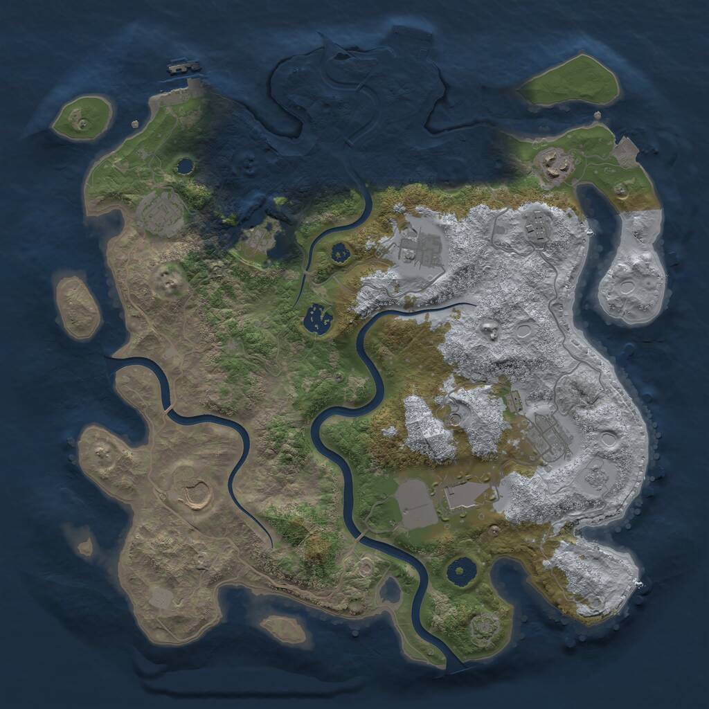 Rust Map: Procedural Map, Size: 3750, Seed: 430746099, 15 Monuments