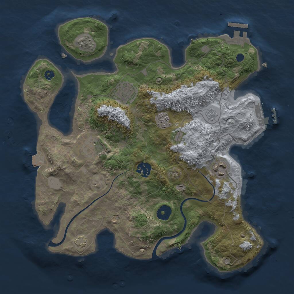 Rust Map: Procedural Map, Size: 3000, Seed: 162057695, 10 Monuments