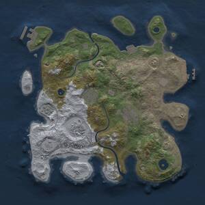 Thumbnail Rust Map: Procedural Map, Size: 3000, Seed: 493408249, 10 Monuments