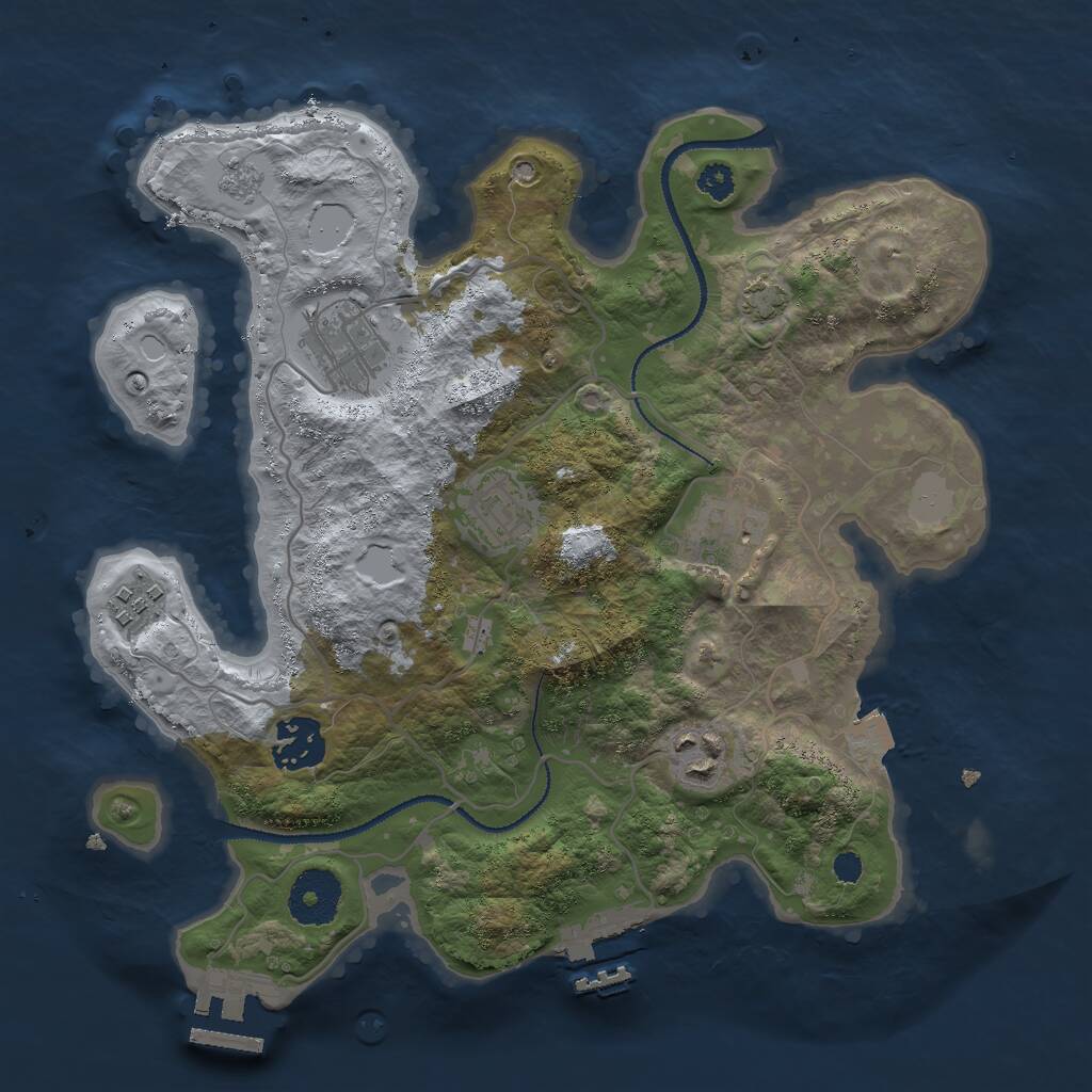 Rust Map: Procedural Map, Size: 3000, Seed: 1595619751, 11 Monuments