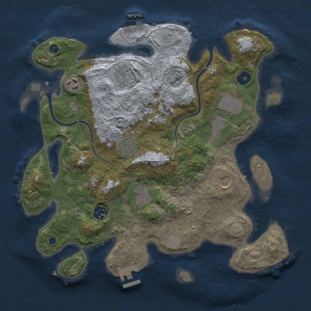 Rust Map: Procedural Map, Size: 3500, Seed: 1967018685, 13 Monuments