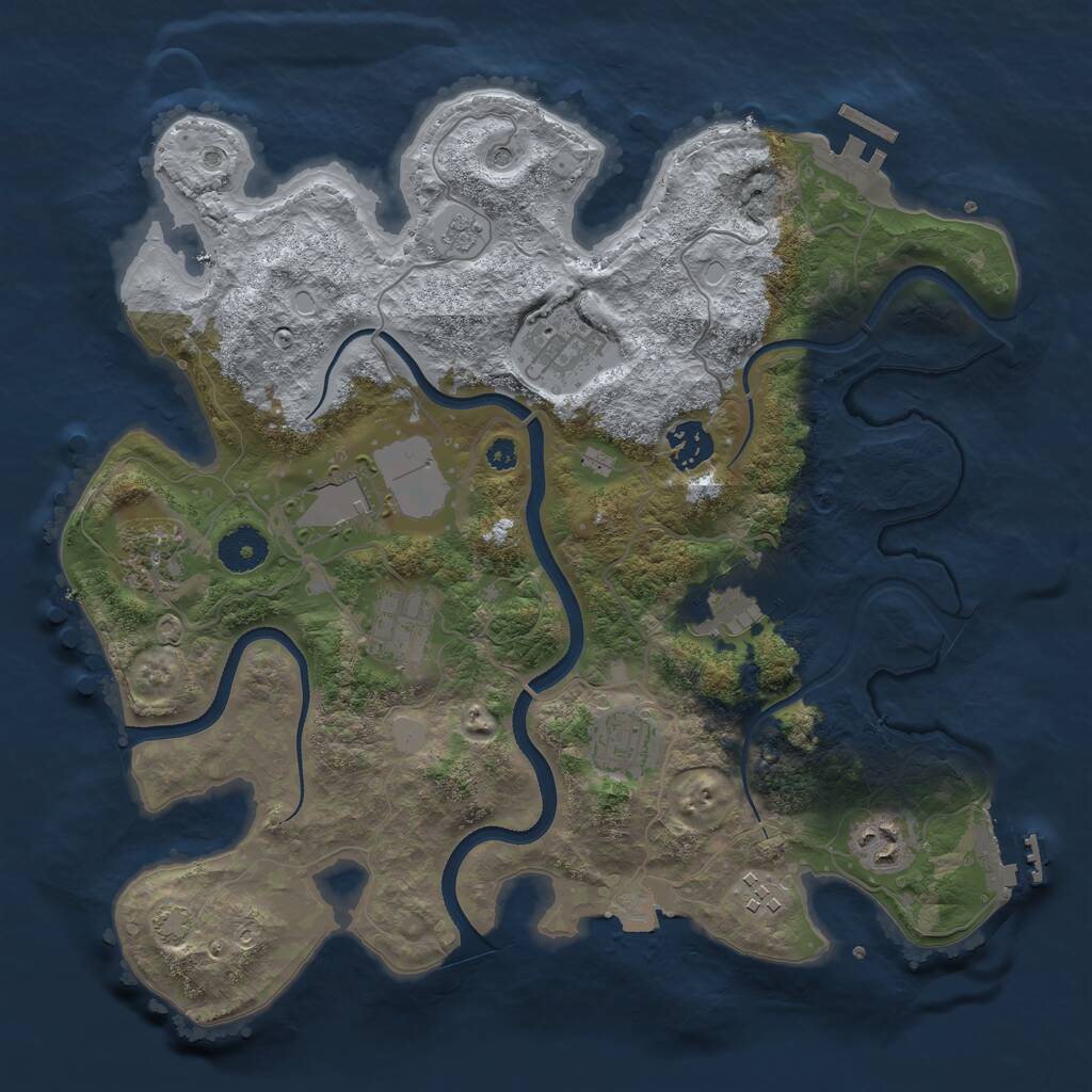 Rust Map: Procedural Map, Size: 3500, Seed: 1952220018, 15 Monuments