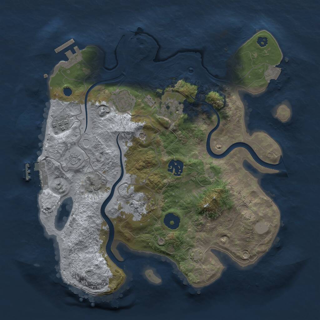 Rust Map: Procedural Map, Size: 3000, Seed: 464073341, 11 Monuments