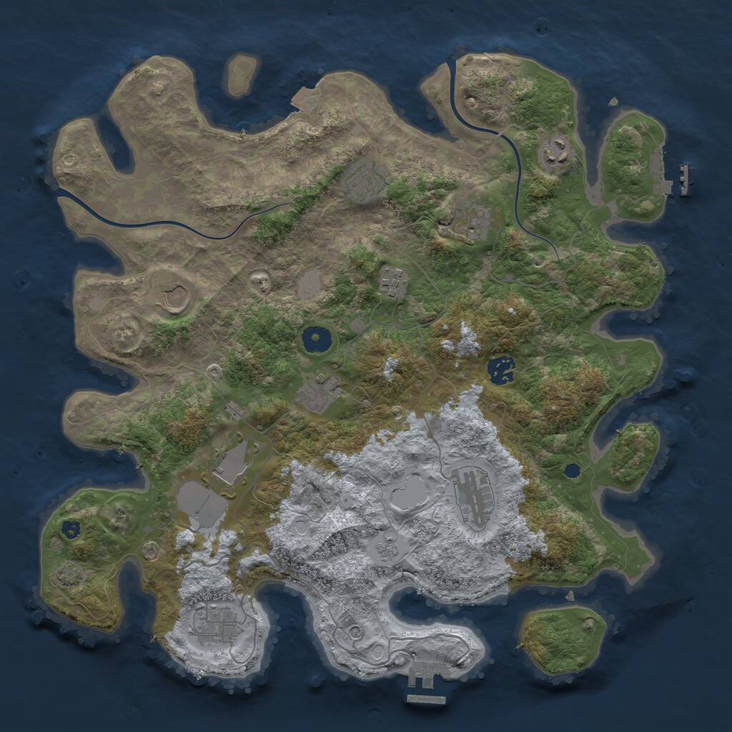 Rust Map: Procedural Map, Size: 3850, Seed: 1422138836, 16 Monuments