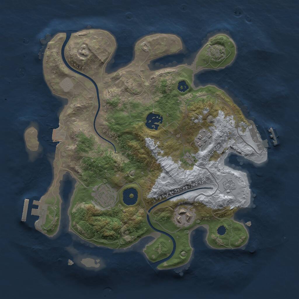 Rust Map: Procedural Map, Size: 2700, Seed: 250623167, 9 Monuments