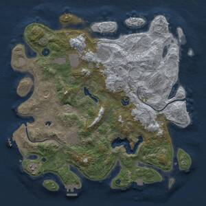 Thumbnail Rust Map: Procedural Map, Size: 4000, Seed: 20241128, 14 Monuments