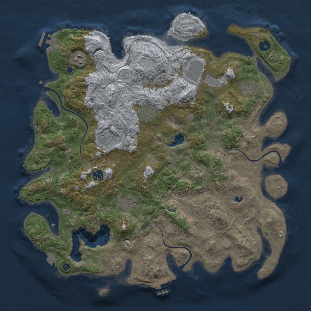 Rust Map: Procedural Map, Size: 4250, Seed: 223917114, 15 Monuments