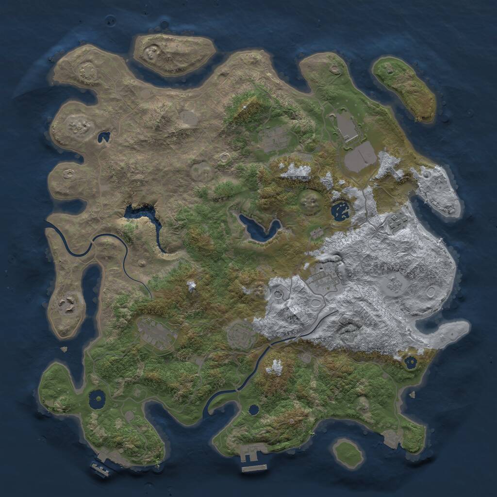 Rust Map: Procedural Map, Size: 4000, Seed: 2085293968, 14 Monuments