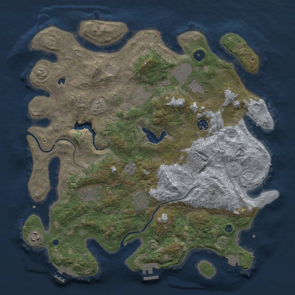 Rust Map: Procedural Map, Size: 4000, Seed: 2085293968, 14 Monuments