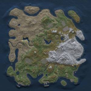 Thumbnail Rust Map: Procedural Map, Size: 4000, Seed: 2085293968, 14 Monuments