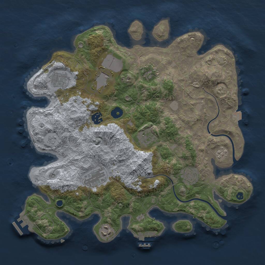 Rust Map: Procedural Map, Size: 3500, Seed: 1368848278, 15 Monuments