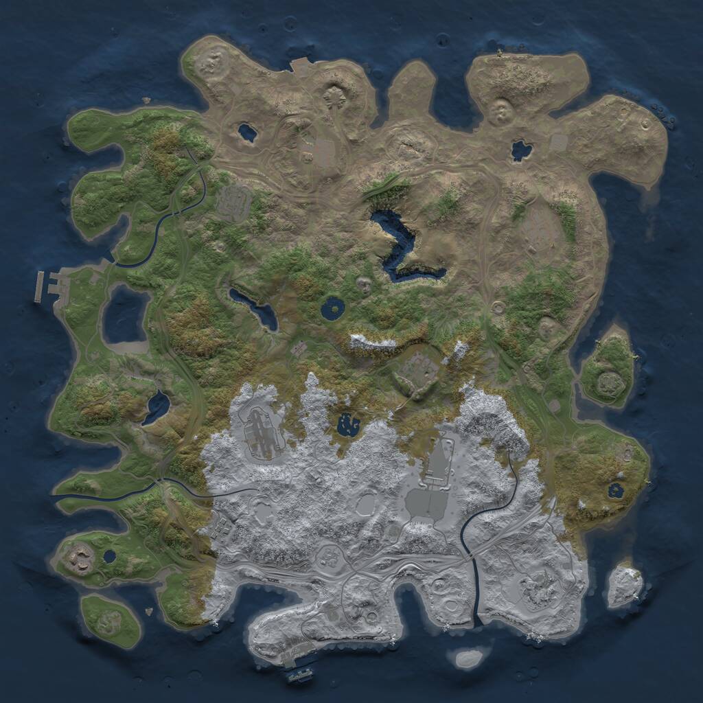 Rust Map: Procedural Map, Size: 4500, Seed: 1457530275, 16 Monuments