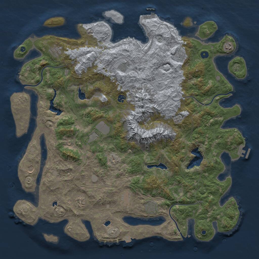 Rust Map: Procedural Map, Size: 5000, Seed: 5402, 17 Monuments