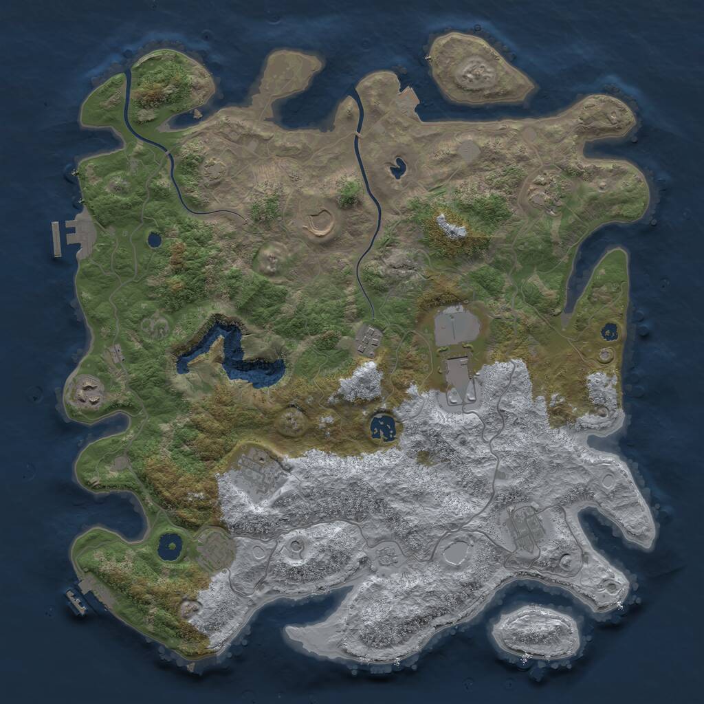 Rust Map: Procedural Map, Size: 4000, Seed: 990551, 15 Monuments