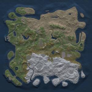 Thumbnail Rust Map: Procedural Map, Size: 4255, Seed: 1146097963, 15 Monuments