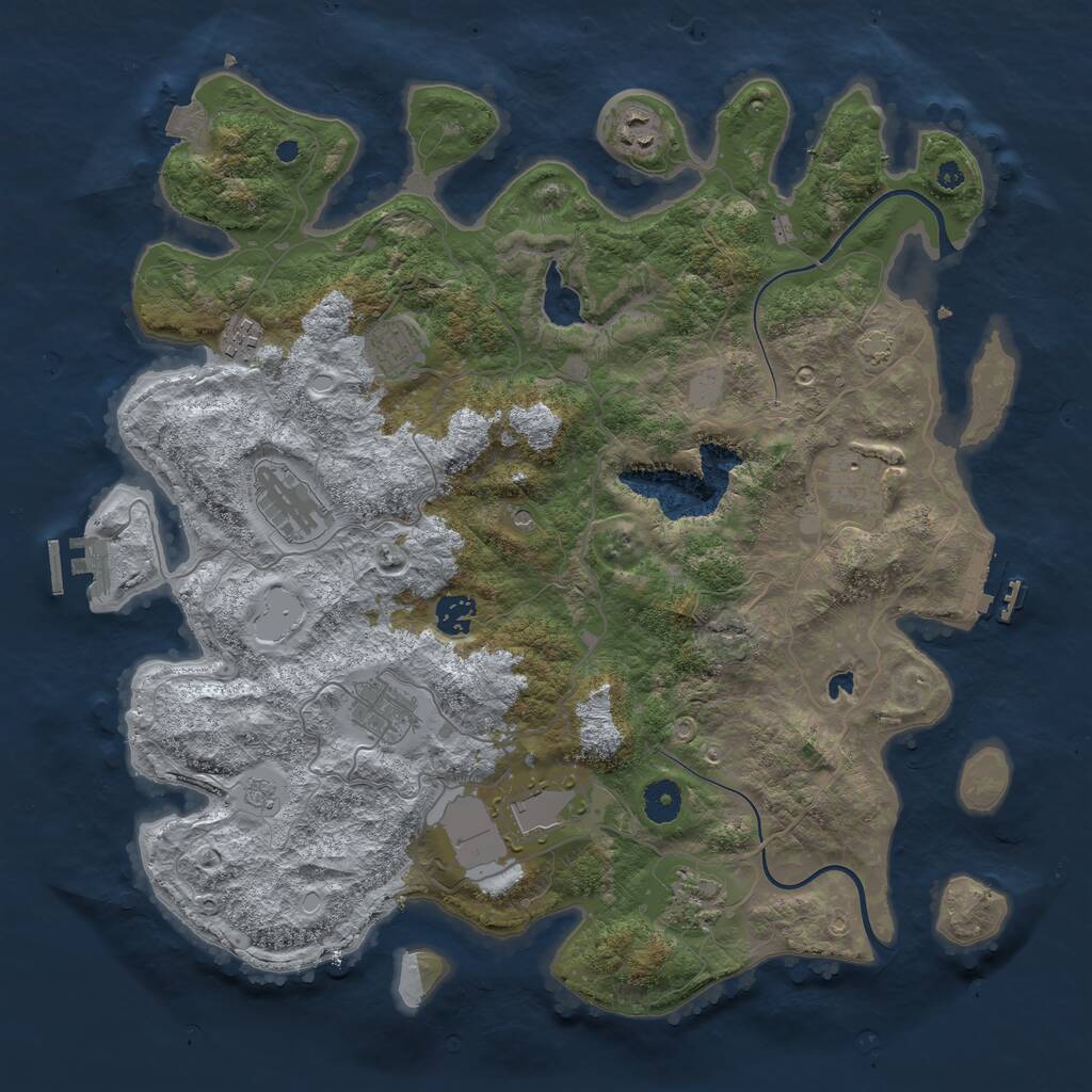 Rust Map: Procedural Map, Size: 4000, Seed: 761749573, 15 Monuments