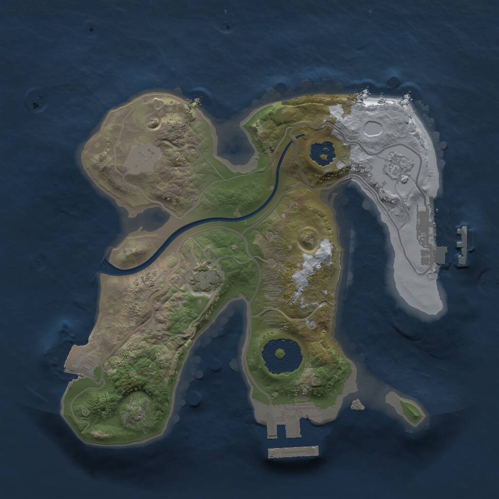 Rust Map: Procedural Map, Size: 2000, Seed: 303956325, 5 Monuments