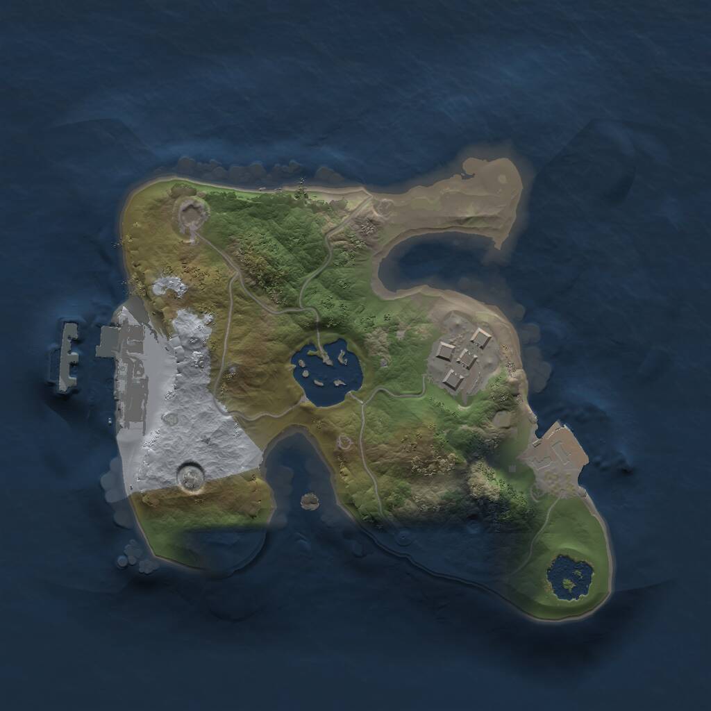 Rust Map: Procedural Map, Size: 1600, Seed: 1550477054, 4 Monuments