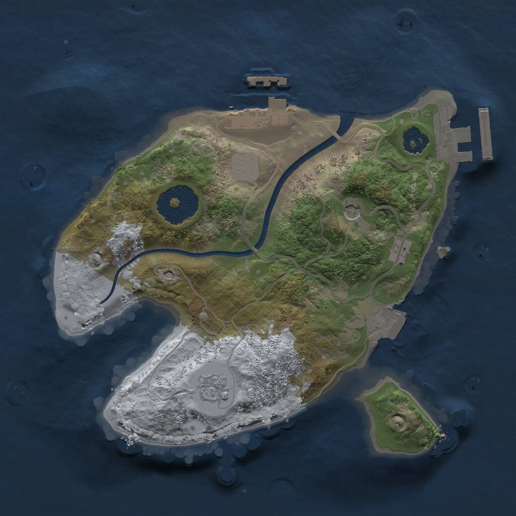 Rust Map: Procedural Map, Size: 2000, Seed: 999999, 5 Monuments