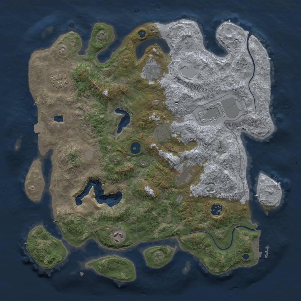 Rust Map: Procedural Map, Size: 4000, Seed: 1447030509, 12 Monuments