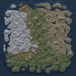 Thumbnail Rust Map: Procedural Map, Size: 6000, Seed: 990543, 17 Monuments