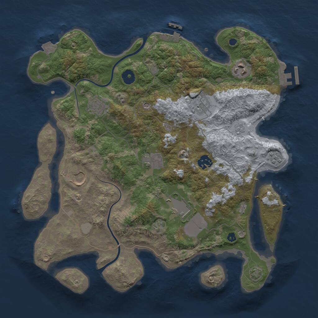 Rust Map: Procedural Map, Size: 3500, Seed: 143254, 14 Monuments
