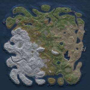 Thumbnail Rust Map: Procedural Map, Size: 4500, Seed: 95176849, 16 Monuments