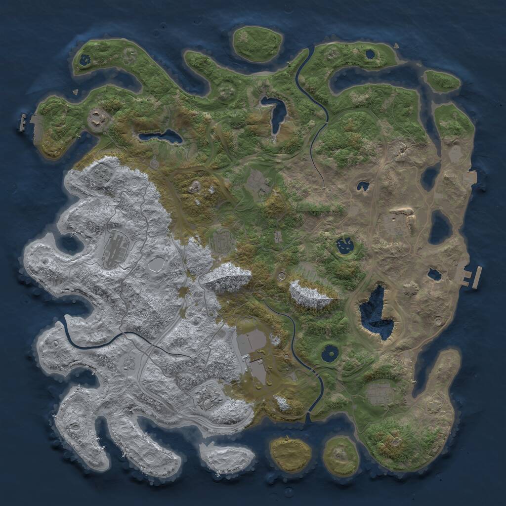 Rust Map: Procedural Map, Size: 4500, Seed: 95176849, 16 Monuments