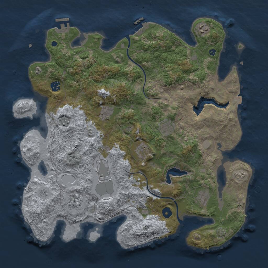 Rust Map: Procedural Map, Size: 4000, Seed: 174750, 15 Monuments