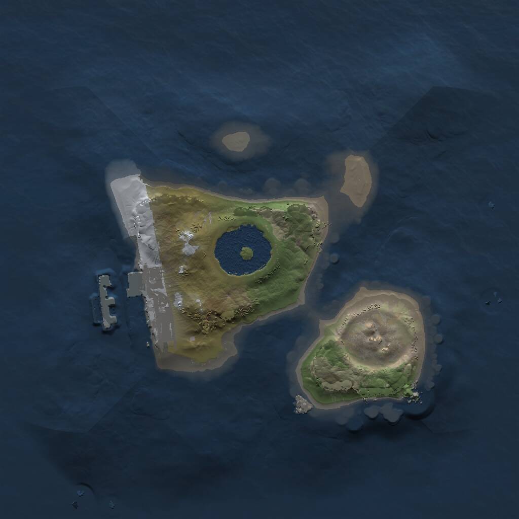 Rust Map: Procedural Map, Size: 1500, Seed: 990543, 2 Monuments