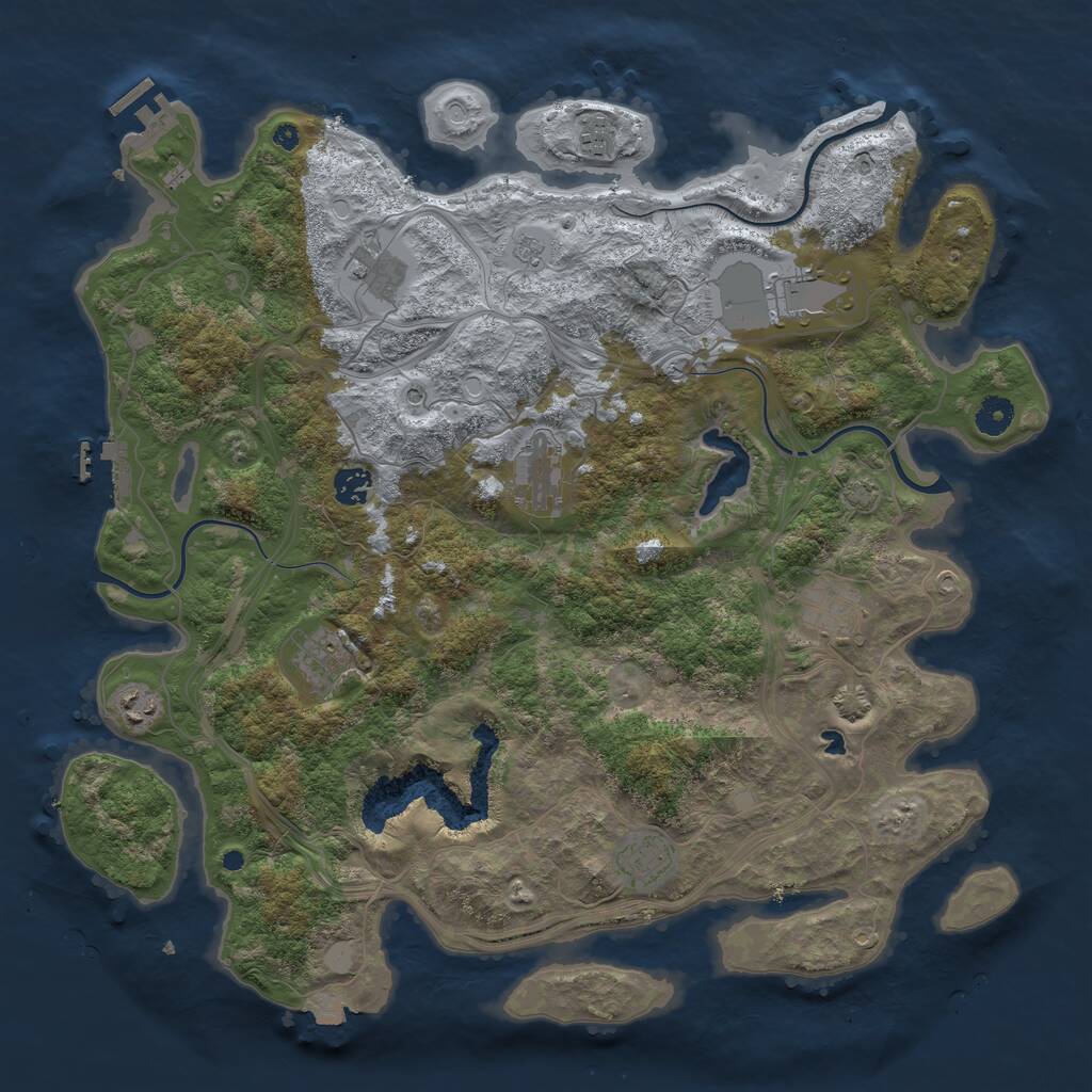 Rust Map: Procedural Map, Size: 4250, Seed: 2097024351, 15 Monuments