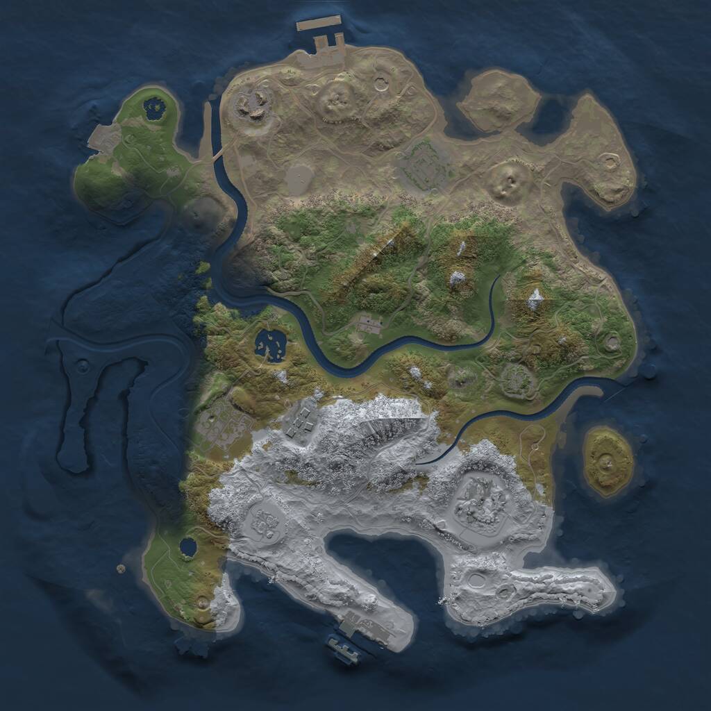Rust Map: Procedural Map, Size: 3200, Seed: 132028832, 12 Monuments