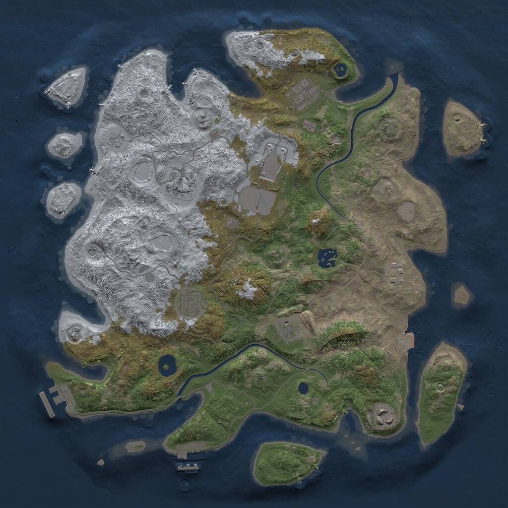 Rust Map: Procedural Map, Size: 3750, Seed: 152377171, 14 Monuments