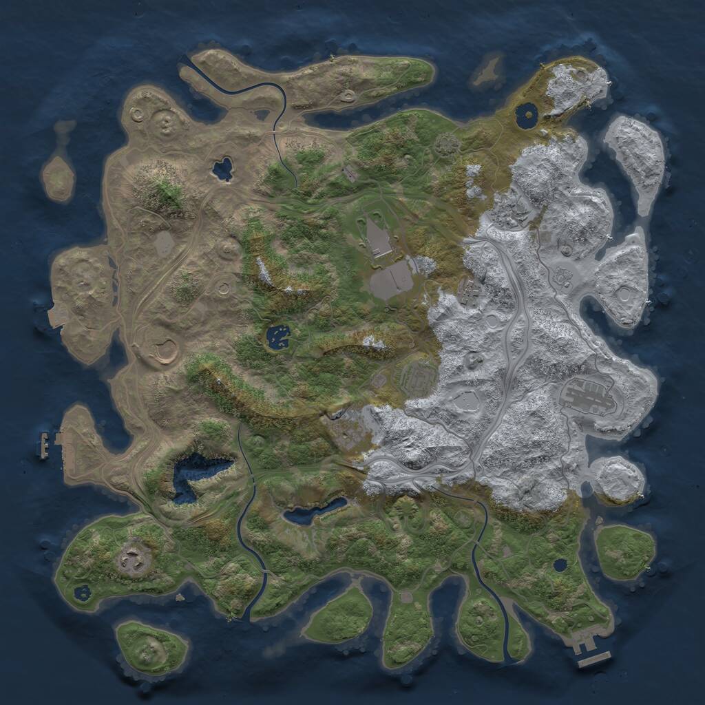 Rust Map: Procedural Map, Size: 4250, Seed: 991227227, 15 Monuments