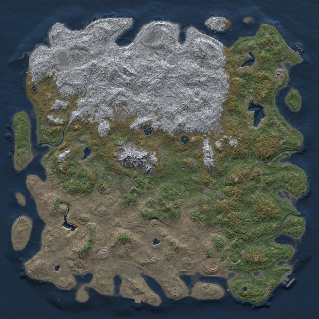 Rust Map: Procedural Map, Size: 6000, Seed: 39451399, 17 Monuments