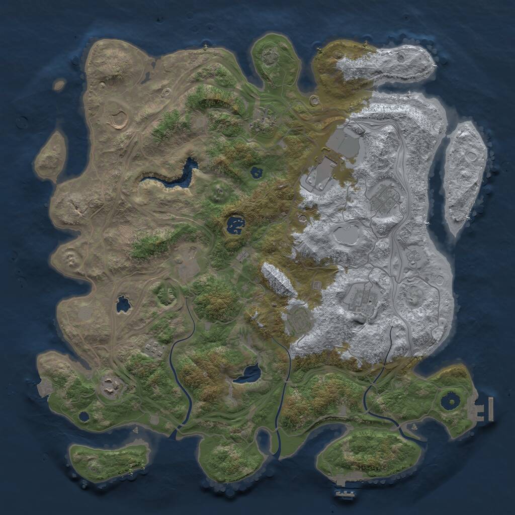 Rust Map: Procedural Map, Size: 4250, Seed: 12096, 16 Monuments