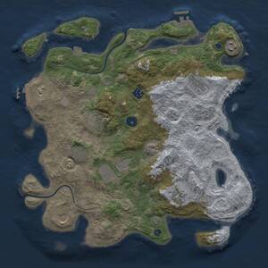Thumbnail Rust Map: Procedural Map, Size: 3750, Seed: 127895847, 15 Monuments