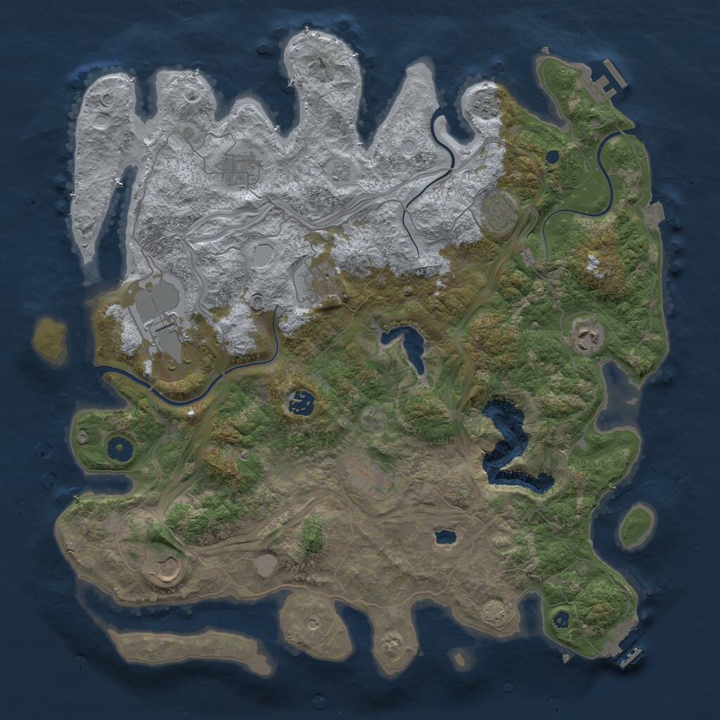 Rust Map: Procedural Map, Size: 4300, Seed: 1214934239, 15 Monuments